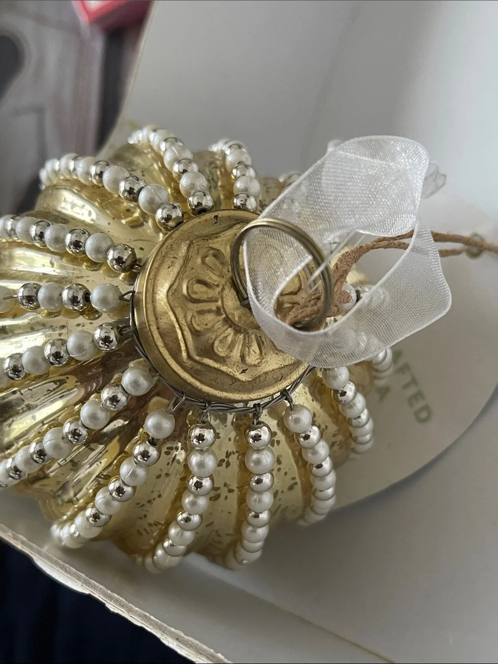 Beaded Ornament with Pearl